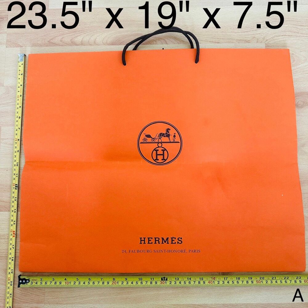 Hermes Paper Shopping Bag - orange X large, 23.5" x 19" x 7.5" [A]